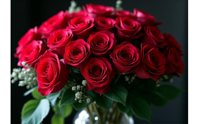 Composition florale rouge passion pour une déclaration d'amour