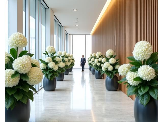Décoration florale contemporaine pour inauguration de bureaux