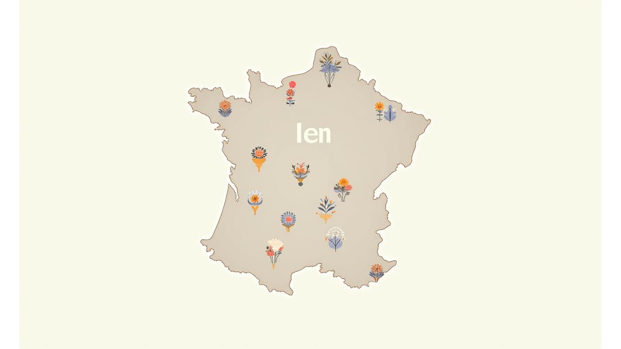 Carte interactive stylisée du Rhône avec des marqueurs représentant des lieux de réception partenaires pour mariages et événements.