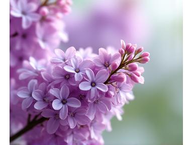 Branches de lilas violet clair, fleuries et parfumées